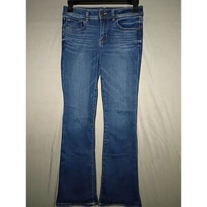 American Eagle Outfitters Kick Boot Super Stretch Jeans Womens 6 Reg Dark Wash